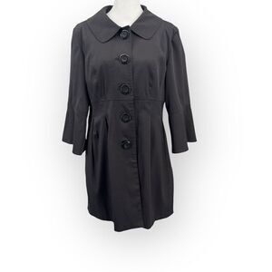 AB Studio Raincoat Button Front Bell Sleeves in Brown/Gray women’s Size 4